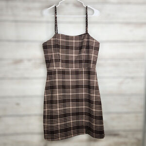 GB Woman's Brown Plaid Dress Size Large With Tags